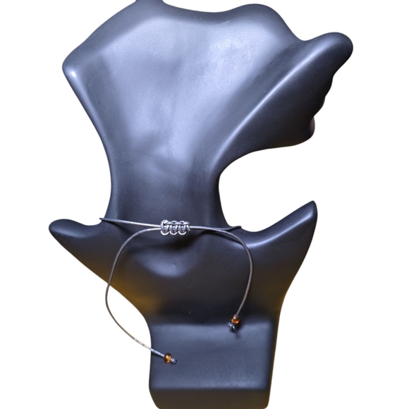 Marlyn Schiff‎ Elegant Amber Glass Necklace W/ Adjustable Straps (NWOT) - Picture 2 of 2